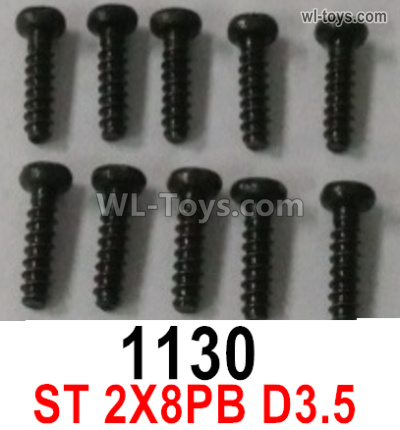 Wltoys 16800 1130 Screws. ST 2x8PB D3.5. Total 10pcs. Cross Round head machine screws. 1/16 8ch Wl-Model Wltoys 16800 RC Excavator Parts Accessories