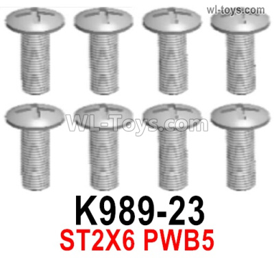 Wltoys 16800 K989-23 Screws. ST2x6PWB5. Total 8pcs. Cross Round head machine screws. 1/16 8ch Wl-Model Wltoys 16800 RC Excavator Parts Accessories