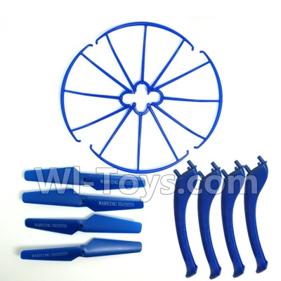 SYMA X5S X5SW X5SC Parts-62 Outer protect frame(4pcs) & Propellers(4pcs) & Landidng skid(4pcs)-Blue For SYMA X5S X5SC X5SC Quadcopter UFO parts