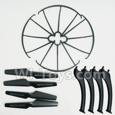 SYMA X5S X5SW X5SC Parts-63 Outer protect frame(4pcs) & Propellers(4pcs) & Landidng skid(4pcs)-Black For SYMA X5S X5SC X5SC Quadcopter UFO parts