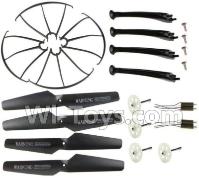 SYMA X5S X5SW X5SC Parts-64 Outer protect frame(4pcs) & Propellers(4pcs) & Landidng skid(4pcs) & Main gear-Black For SYMA X5S X5SC X5SC Quadcopter UFO parts