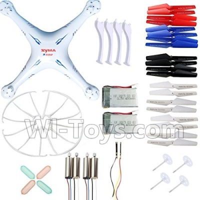 SYMA X5S X5SW X5SC Parts-66 Outer protect frame(4pcs) & Propellers(20pcs) & Landidng skid(4pcs) & Main gear & Battery(2pcs) & Main gear(4pcs) & Light cover(4pcs) & Light board(2pcs) For SYMA X5S X5SC X5SC Quadcopter UFO parts