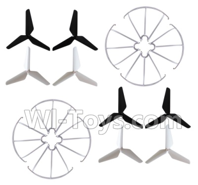 SYMA X5S X5SW X5SC Parts-69 Outer protect frame(8pcs) & Upgrade Tripod Rotor blade(8pcs) For SYMA X5S X5SC X5SC Quadcopter UFO parts