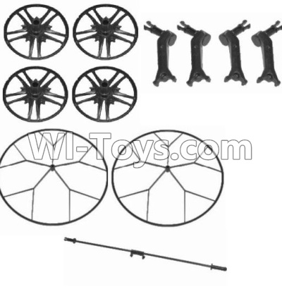 SongYang toys X13 Parts-27 Big Wheel(2pcs) & Small wheel(4pcs) & Wheel Shaft for the Big wheel & Fixtures parts for the Small wheel(4pcs) For the SY X13 UFO X-13 RC Quadcopter