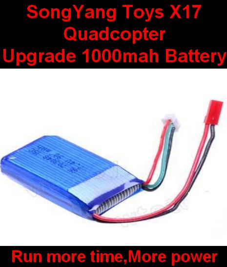 SongYang toy X17 Parts-23 Upgrade 7.4v 1000mah battery-Fly 2x more time,More power(Size-55X31X14mm)-(Weight-46g) For the SY X17 UFO X-17 RC Quadcopter