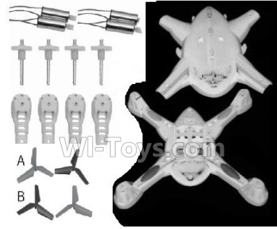 SongYang toys X18 Parts-02 Upper and bottom shell cover,Canopy & Main gear(4pcs) & Motor cover(4pcs) & Main blades(4pcs) & Main motor(4pcs) For the SY X18 UFO X-18 RC Quadcopter