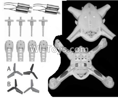 SongYang toys X19 Parts-02 Upper and bottom shell cover,Canopy & Main gear(4pcs) & Motor cover(4pcs) & Main blades(4pcs) & Main motor(4pcs) For the SY X19 UFO X-19 RC Quadcopter