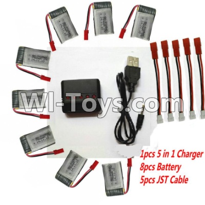 SongYang toys X25 Parts-45 Upgrade 1-to-5 balance charger and USB charger & 5pcs White-to-JST coversion wire & 8pcs 750mah battery For the SY X25 UFO X-25 RC Quadcopter