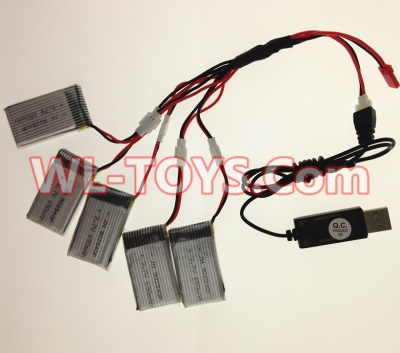 SongYang toys X3 Parts-24 USB Charger wire & Upgrade 1-to-5 Conversion wire((Not include the 5 battery) for the SongYang X3 Quadcopter SY X3 UFO rc drone