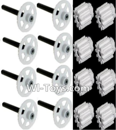 Subotech S910 Spare Parts-19 Small Motor gear(9pcs) & Main gear with hollow pipe(8pcs),Subotech S910 RC Quadcopter Drone Spare Parts Accessories,S910 RC Drone Replacement Parts