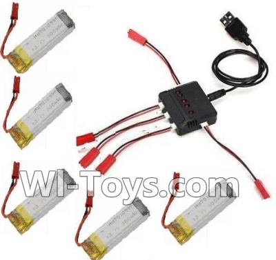 Holy Stone U818A Parts-28 5pcs 780mah Battery & Upgrade 1-to-5 charger with balance charger & Conversion wire(5pcs),Holy Stone U818A Quadcopter parts,U818A rc Drone spare parts