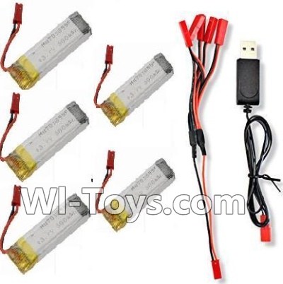Holy Stone U818A Parts-30 3.7V 780mAh LiPo Battery(5pcs) & 1-TO-5 Conversion wire & USB Charger,Holy Stone U818A Quadcopter parts,U818A rc Drone spare parts