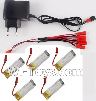 Holy Stone U818A Parts-31 USB Charger & 1-To-5 jst Conversion wire & 5pcs 780mah battery,Holy Stone U818A Quadcopter parts,U818A rc Drone spare parts