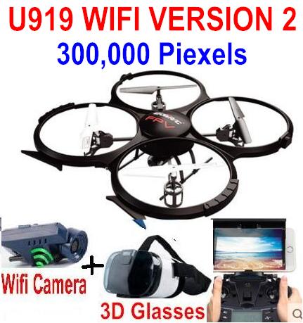 UDIR/C U919A Quadcopter(include the 300,000 Pixels wIFI camera unit, and 3D VR Glassess) for UDIR/C U919 U919A Quadcopter parts,rc Drone spare parts