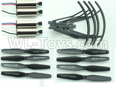 Visuo XS809HW XS809W Parts-Outer frame Parts(4pcs)+ Motor(4pcs)+ Propellers(8pcs)
