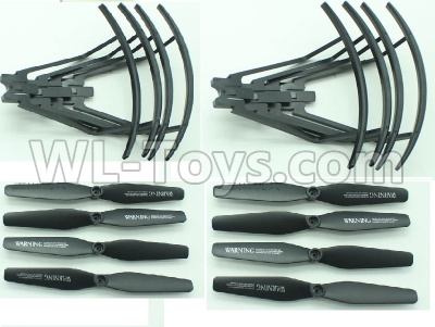 Visuo XS809HW XS809W Parts-Outer frame Parts(4pcs)+ Motor(8pcs)+ Propellers(8pcs)