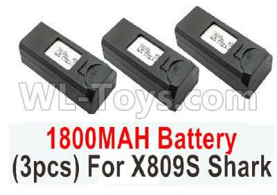 Visuo XS809S Battery Parts-3.85V 1800MAH Battery(3pcs)-For XS809S Shark,Visuo XS809S Parts