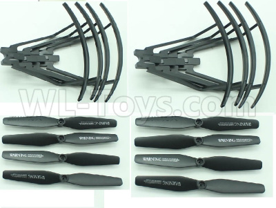 Visuo XS812 Outer frame Parts(4pcs)+ Motor(8pcs)+ Propellers(8pcs),Visuo XS812 Parts