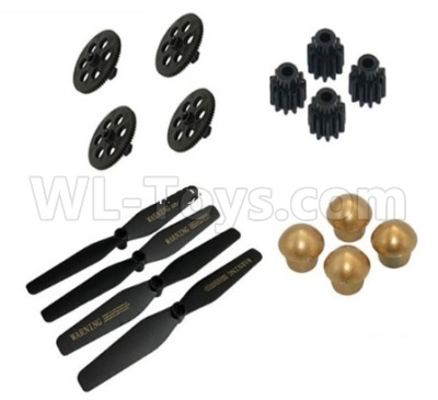 Visuo XS812 Propelers(4pcs)+Main gear(4pcs)+ Motor Gear(4pcs)+Propellers fasen hat(4pcs),Visuo XS812 Parts