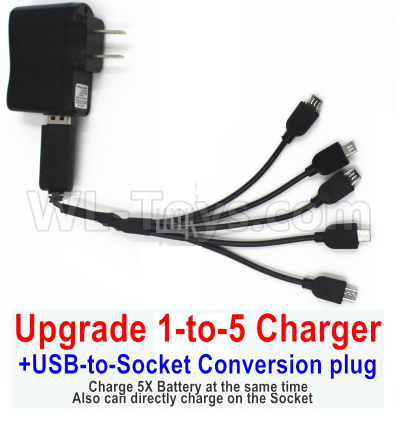 Visuo XS812 Upgrade 1-to-5 USB Charger+ USB-to-Socket Conversion plug(Charge 3 Battery at the same time),Visuo XS812 Parts