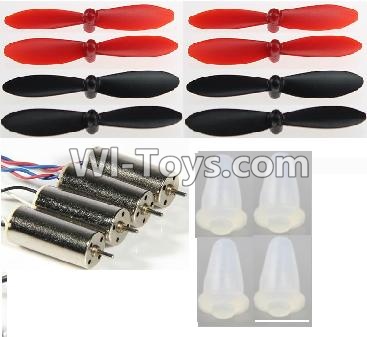 Wltoys Q242 Q242G DQ242 Q242K Parts-17 Propellers(8PCS) & Motor(4pcs-2CW+2CCW) & Feet nails(4PCS) For WLTOYS DQ242 Q242 Q242G Q242K RC Quadcopter parts RC Drone parts