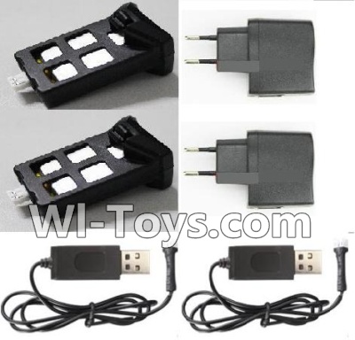 Wltoys Q242 Q242G DQ242 Q242K Parts-20 2pcs Battery & 2pcs USB Charge wire & 2pcs USB-TO-Socket conversion plug For WLTOYS DQ242 Q242 Q242G Q242K RC Quadcopter parts RC Drone parts