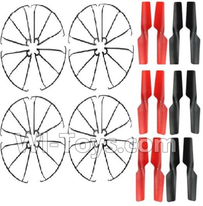 Wltoys Q222K Q222G Parts-13 Outer protect frame(16pcs) & Propellers(12pcs),Wltoys Q222K Q222G RC Drone Spare parts,Q222K RC Quadcopter Accessories,Q222G headless mode Replacement parts