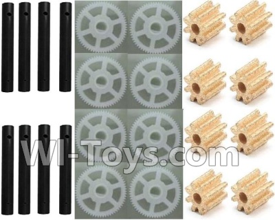 Wltoys Q222K Q222G Parts-19 Main gear(8pcs) & Small coper gear for Motor(8pcs) & Carbon rod for the Main gear(8pcs),Wltoys Q222K Q222G RC Drone Spare parts,Q222K RC Quadcopter Accessories,Q222G headless mode Replacement parts