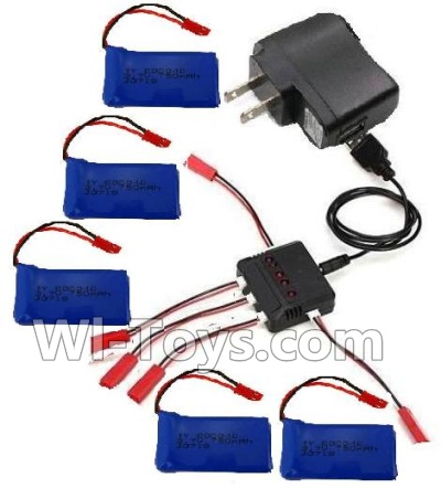 Wltoys Q222K Q222G Parts-36 5pcs 780mah Battery & Upgrade 1-to-5 charger with balance charger & USB-to-Socket Conversion plug & Conversion wire(5pcs),Wltoys Q222K Q222G RC Drone Spare parts,Q222K RC Quadcopter Accessories,Q222G headless mode Replacement p