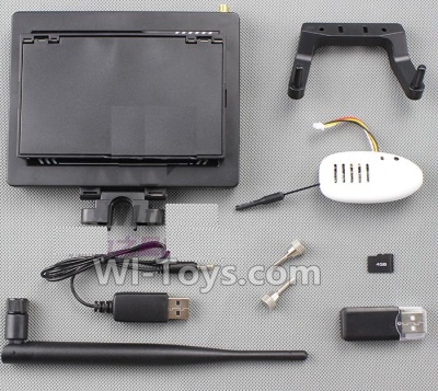 Wltoys Q222K Q222G Parts-52 5.8G Real-time image transmission FPV Aerial Kit (Include LCD Receiving Screen,Camera,Suppor frame,Antena,Reader,USB Charger),Wltoys Q222K Q222G RC Drone Spare parts,Q222K RC Quadcopter Accessories,Q222G headless mode Replaceme