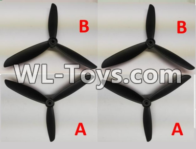 Wltoys Q323 Parts-09-02 Propellers,Main rotor blades(4pcs-2A+2B)-(2 CW+2CCW),Wltoys Q323 RC Quadcopter Drone Spare Parts Accessories,Wltoys Model Q323-B Q323-C Q323-E Replacement Accessories
