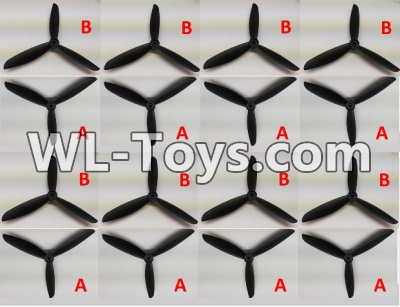 Wltoys Q323 Parts-09-03 Propellers,Main rotor blades(16pcs-4A+4B)-(8 CW+8 CCW),Wltoys Q323 RC Quadcopter Drone Spare Parts Accessories,Wltoys Model Q323-B Q323-C Q323-E Replacement Accessories