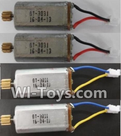 Wltoys Q353 Spare Parts-19-01 Reversing-rotating Motor with Blue and Yellow wire(2pcs) & rotating Motor with red and Black wire(2pcs),Wltoys Q353 RC Quadcopter Drone Spare Parts Accessories,Wltoys Model Q353 Aeroamphibious Air Land Sea Mode Replacement Pa
