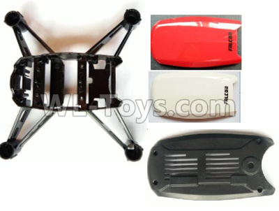 Wltoys Q818 Parts-Main body frame+ 2x Upper cover+ 1X Bottom shelll cover,Wltoys Q818 Parts,Wltoys Q818 RC Drone Parts
