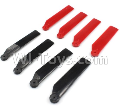 Wltoys V383 Spare parts-03 Propellers,Main rotor blades(8pcs-4x Black,4x Red),Wltoys V383 RC Quadcopter Drone Spare Parts Accessories,Wltoys Model V383 Replacement Accessories