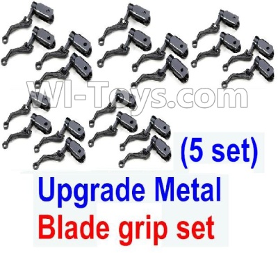 XK K124 Parts-35 Upgrade Metal blade grip set unit(Main grip set(3pcs) & link rod(3pcs) & Bearing(4pcs))-Total 5 set For XK K124 helicopter Spare parts,EC145 6CH Flybarless RC Helicopter parts