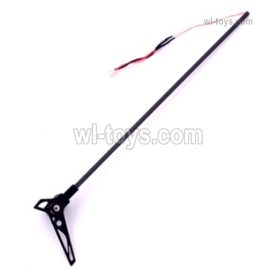 Wltoys XK K127 Tail rod assembly Parts.K127.0014.It include the Tail motor,Tail motor seat,Long tail pipe,Tail wing.XK EAGLE K127 RC Helicopter Replacement Accessories.