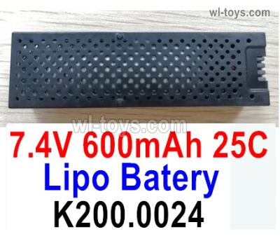 Wltoys XK K200 Parts Battery Packs.K200.0024.7.4V 600mAh Lipo Battery.XK Force K200 RC Helicopter Replacement Accessories.
