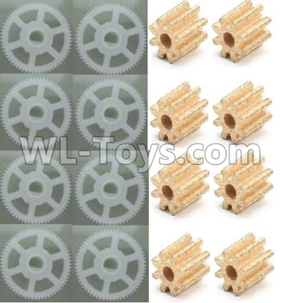 XK X260 Spare parts-08-01 Main gear(8pcs) & Small coper gear for Motor(8pcs),XK X260 RC Quadcopter Drone Spare Parts Replacement Accessories