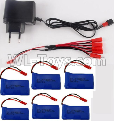 XK X260 Spare parts-22-04 USB Charger & 1-To-5 jst Conversion wire & 5pcs 780mah battery,XK X260 RC Quadcopter Drone Spare Parts Replacement Accessories