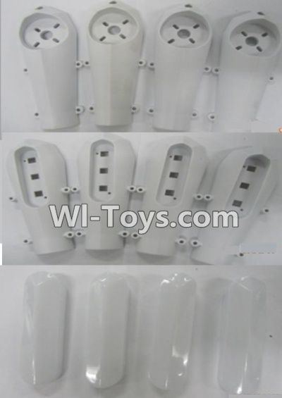 XK X500 Spare Parts-001 Upper and Bottom motor seat cover(Each 4pcs) & lampshade,Light cover(4pcs),XK X500 RC Quadcopter Drone Spare Parts,XK X500-A Replacement Accessories Parts