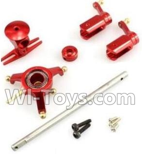 XK K120 Parts-32 Metal parts unit(Swashplate & Head & Main grip set & Main shaft)-Red For Wltoys XK X120 Helicopter parts,6ch Brushless Helicopter spare parts