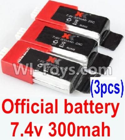 XK K120 Parts-37 Official 7.4v 300mah battery(3pcs) For Wltoys XK X120 Helicopter parts,6ch Brushless Helicopter spare parts