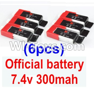 XK K120 Parts-38 Official 7.4v 300mah battery(6pcs) For Wltoys XK X120 Helicopter parts,6ch Brushless Helicopter spare parts