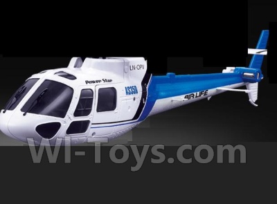 XK K123 Parts-01 Front fuselage & Rear fuselage-Blue For XK K123 helicopter Spare parts,AS350 6CH Flybarless RC Helicopter  parts