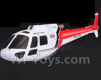 XK K123 Parts-02 Front fuselage & Rear fuselage-Red For XK K123 helicopter Spare parts,AS350 6CH Flybarless RC Helicopter  parts