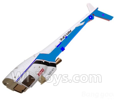 XK K123 Parts-04 Rear fuselage-Blue For XK K123 helicopter Spare parts,AS350 6CH Flybarless RC Helicopter  parts