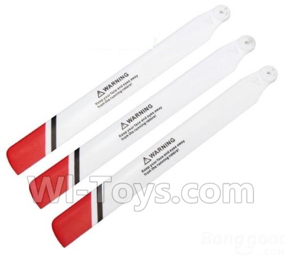XK K123 Parts-07 Propellers,Main blades(3pcs)-Red For XK K123 helicopter Spare parts,AS350 6CH Flybarless RC Helicopter  parts