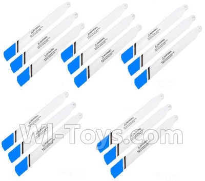 XK K123 Parts-08 Propellers,Main blades(15pcs)-Blue For XK K123 helicopter Spare parts,AS350 6CH Flybarless RC Helicopter  parts