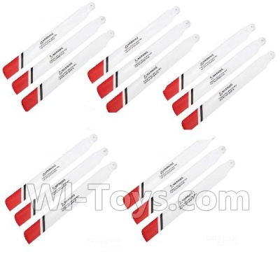 XK K123 Parts-09 Propellers,Main blades(15pcs)-Red For XK K123 helicopter Spare parts,AS350 6CH Flybarless RC Helicopter  parts